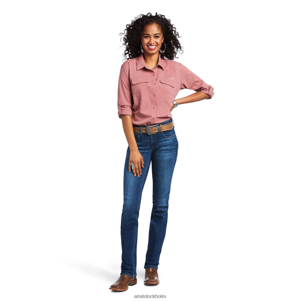 blast Ariat utgående venttek stretchskjorta antik rubia kvinnor F04842945