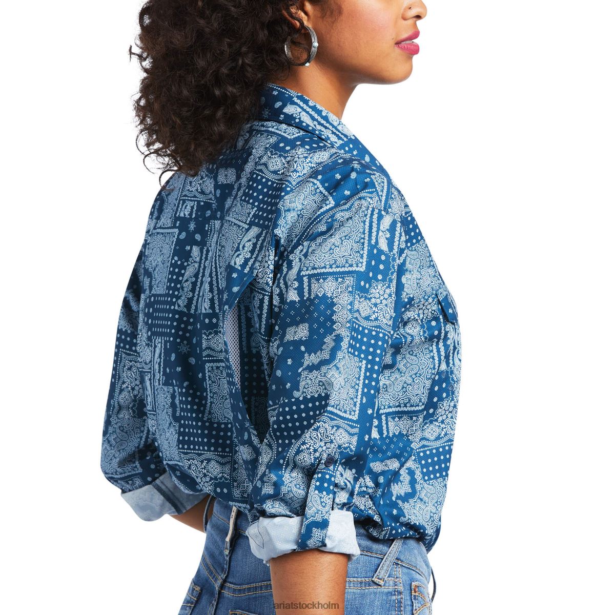 blast Ariat utgående venttek stretchskjorta kakel paisley kvinnor F04843063