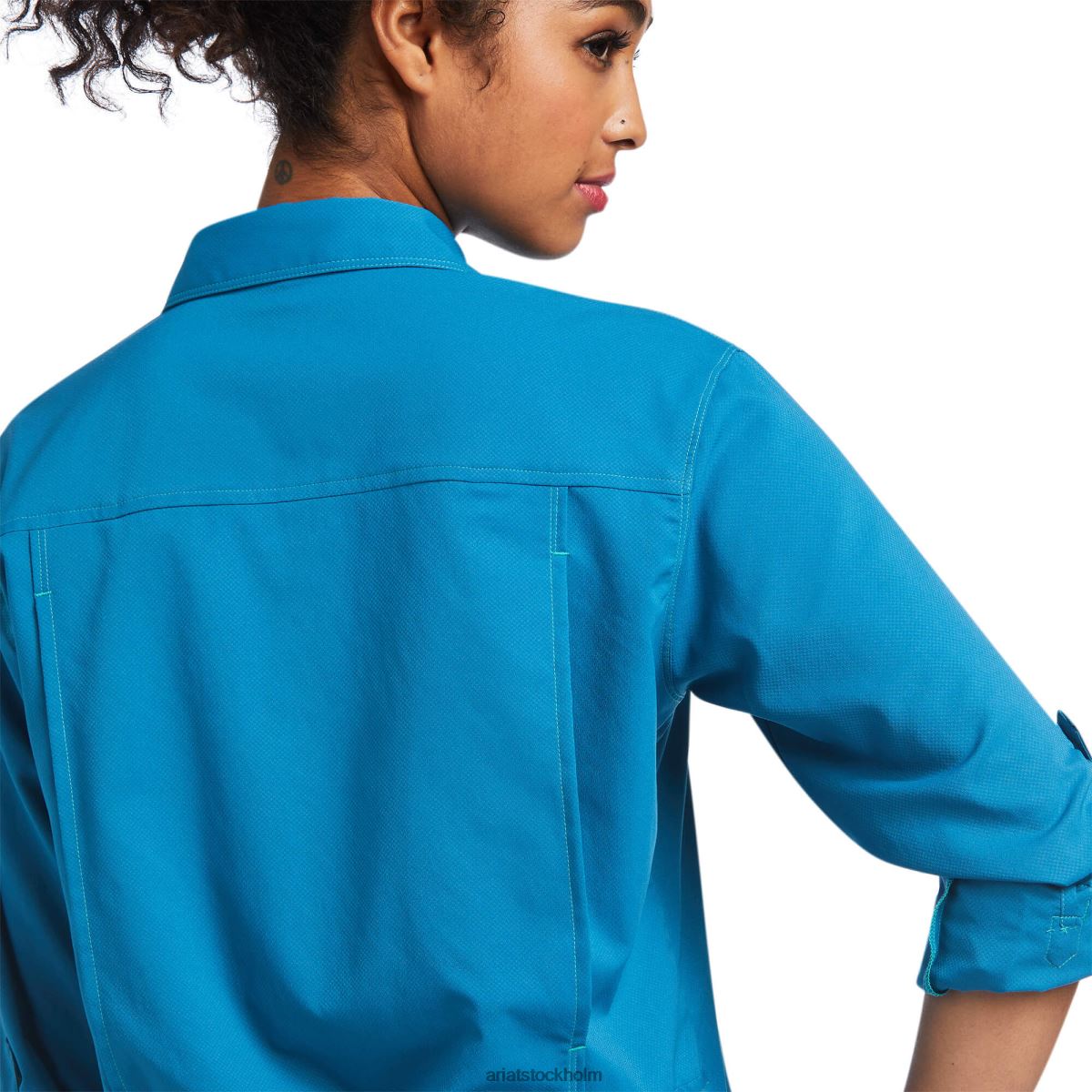 blast Ariat utgående venttek stretchskjorta sachsen blå kvinnor F04843070