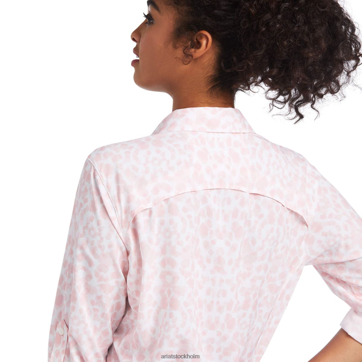 blast Ariat venttek stretch skjorta kvartsrosa leopard kvinnor F04842797