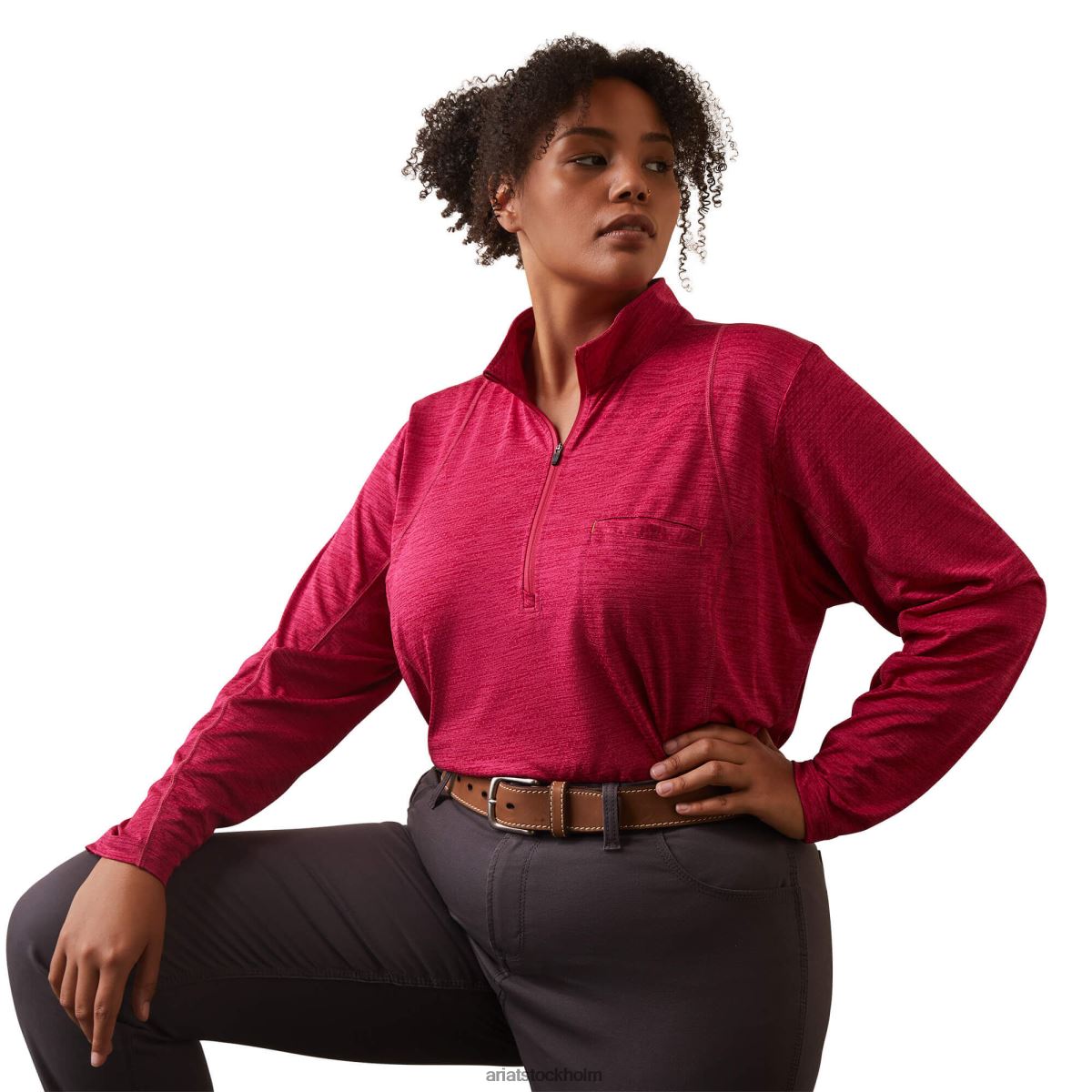 blast Ariat armeringsjärn evolution 1/2 dragkedja körsbärsjubileum kvinnor F04843129