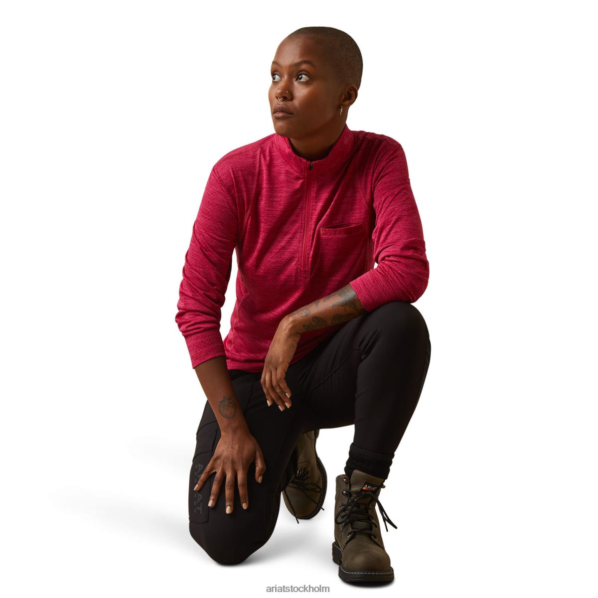 blast Ariat armeringsjärn evolution 1/2 dragkedja körsbärsjubileum kvinnor F04843129