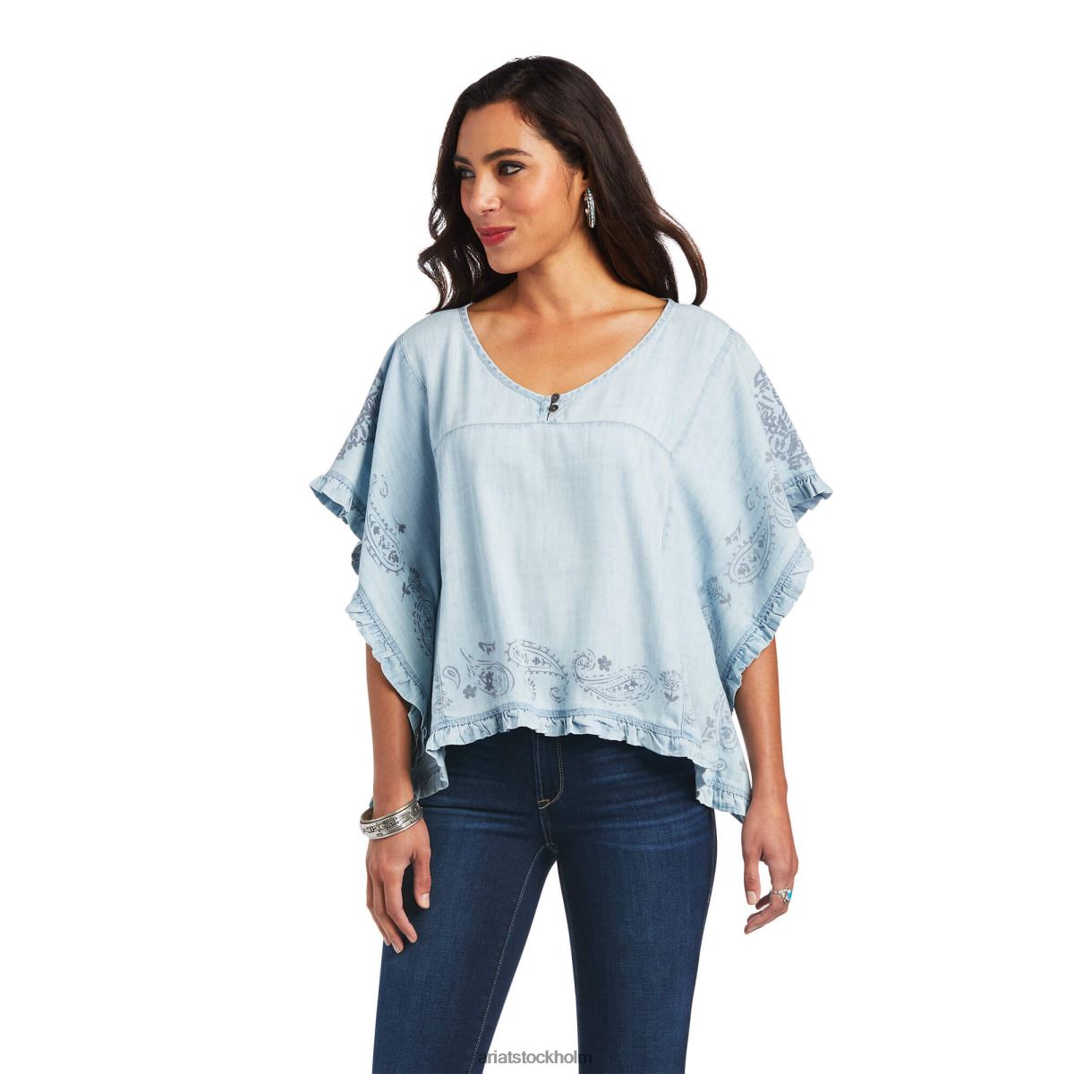 blast Ariat eden topp ljus denimblå kvinnor F04842852