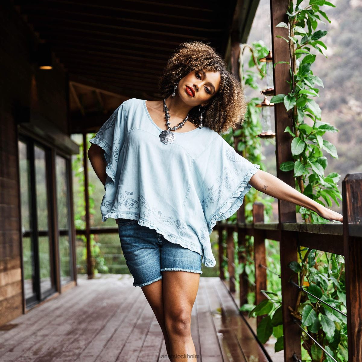 blast Ariat eden topp ljus denimblå kvinnor F04842852