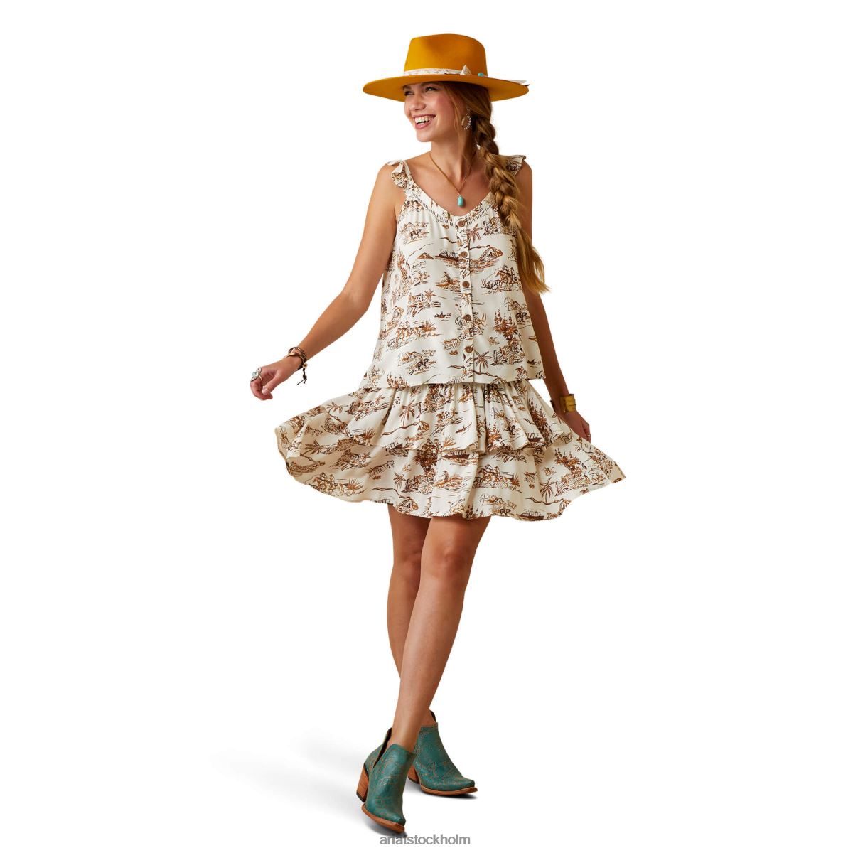 blast Ariat västra aloha topp wa toile tryck kvinnor F04843277