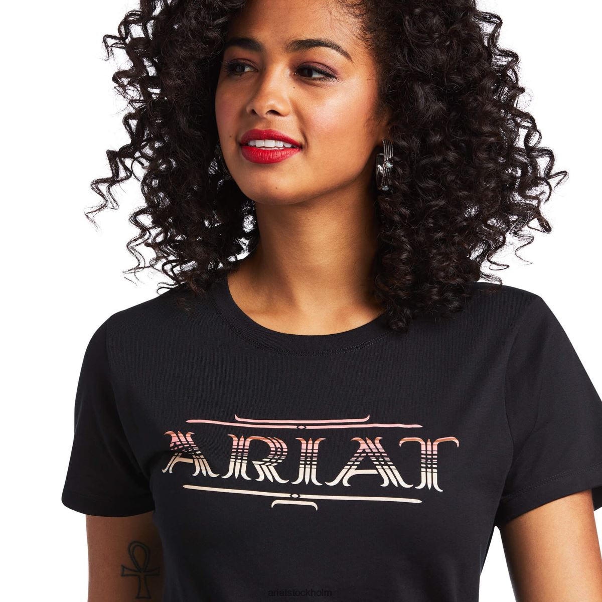 blast Ariat T-shirt i serape stil svart kvinnor F04842884