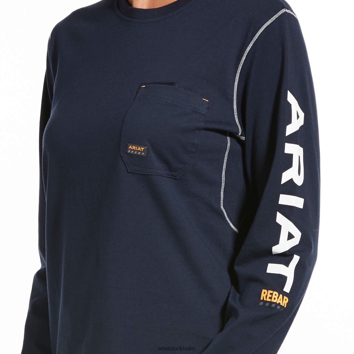 blast Ariat T-shirt med logotyp för armeringsjärn Marin kvinnor F04842861