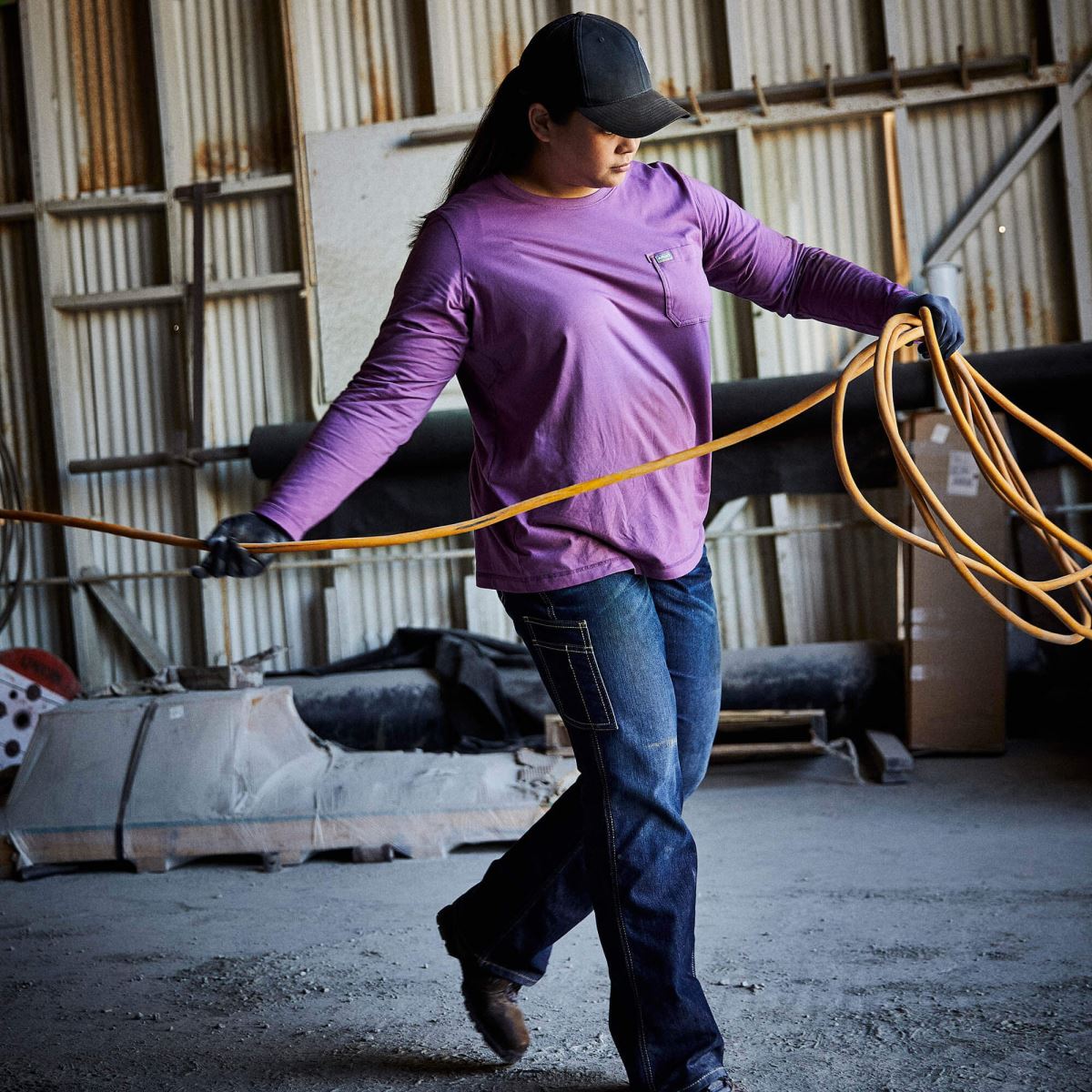 blast Ariat T-shirt med logotyp för armeringsjärn ametistblå/lila dryck kvinnor F04842915