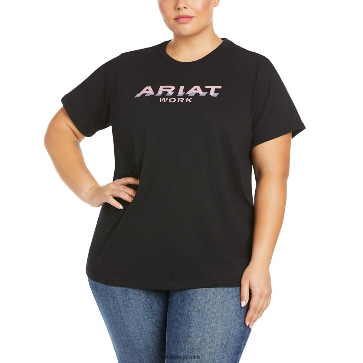 blast Ariat T-shirt med stark logotyp i armeringsjärn i bomull Marin kvinnor F04843006