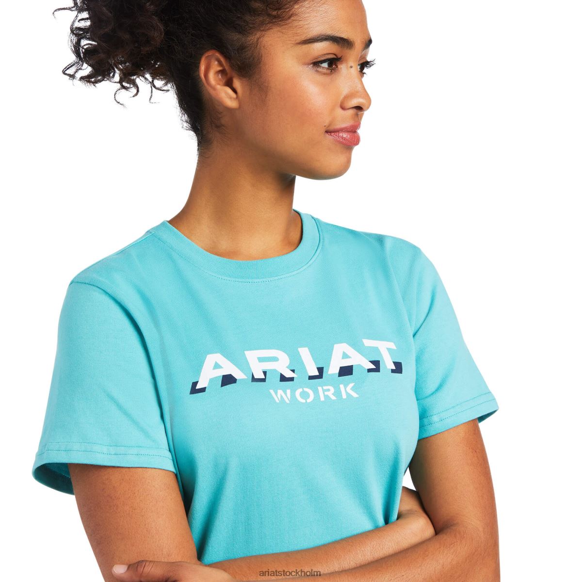 blast Ariat T-shirt med stark logotyp i armeringsjärn i bomull ängsbäck kvinnor F04842932