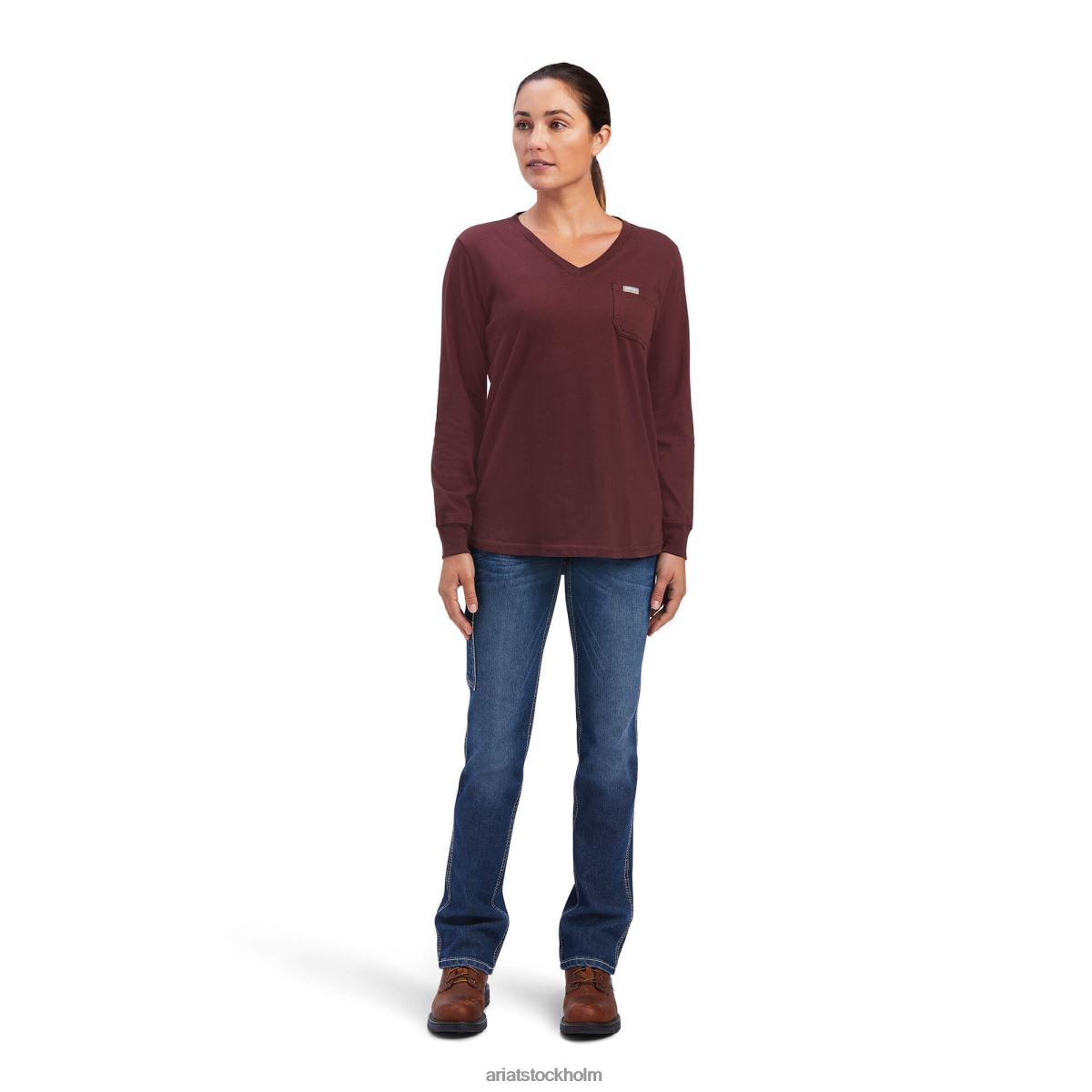 blast Ariat armeringsjärn bomull stark sydväst grafisk t-shirt dekadent choklad kvinnor F04843185