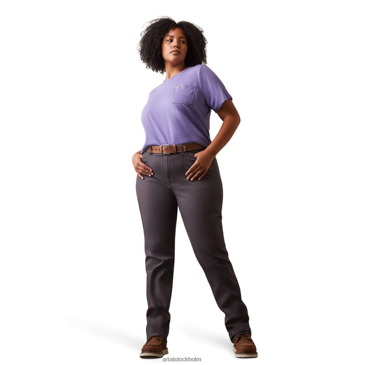 blast Ariat armeringsjärn, bomullsstark grafisk t-shirt med grov hals korsikansk blå ljung kvinnor F04843077