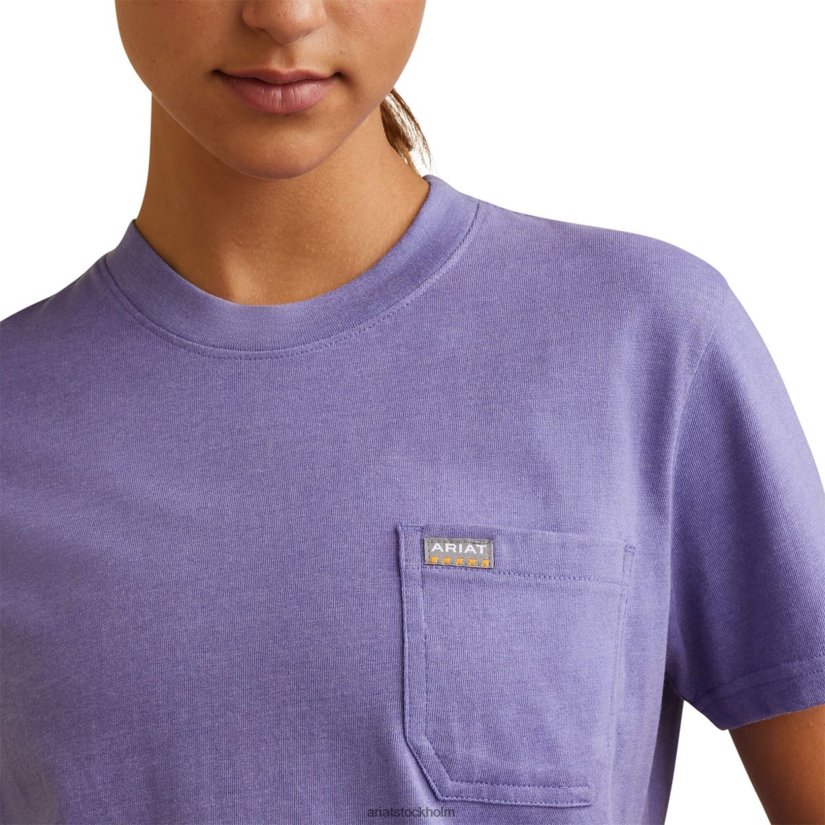 blast Ariat armeringsjärn, bomullsstark grafisk t-shirt med grov hals korsikansk blå ljung kvinnor F04843077