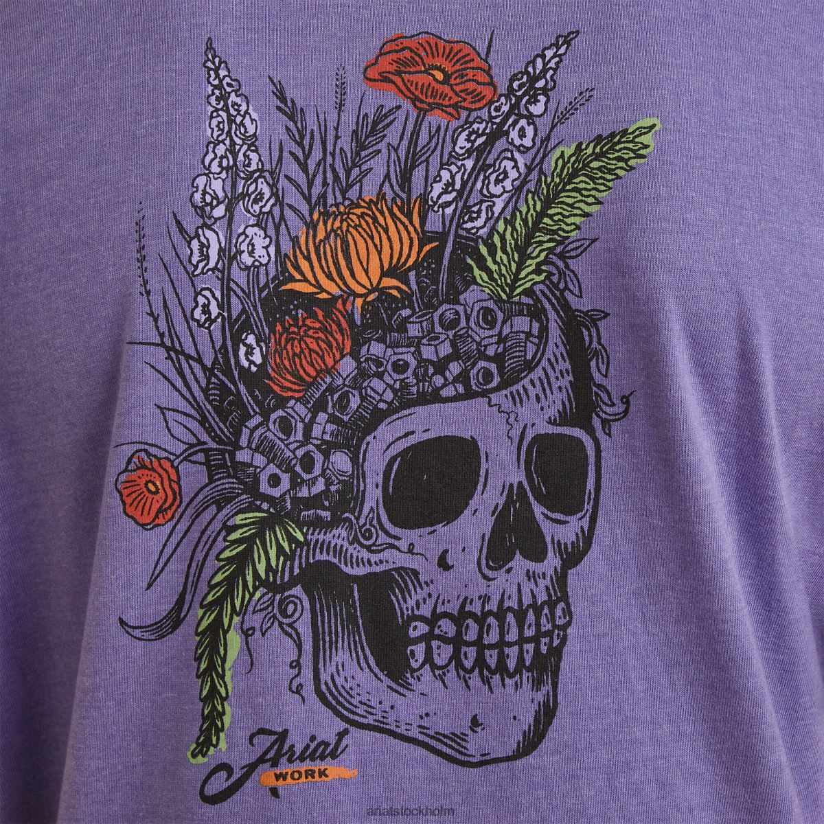 blast Ariat armeringsjärn, bomullsstark grafisk t-shirt med grov hals korsikansk blå ljung kvinnor F04843077