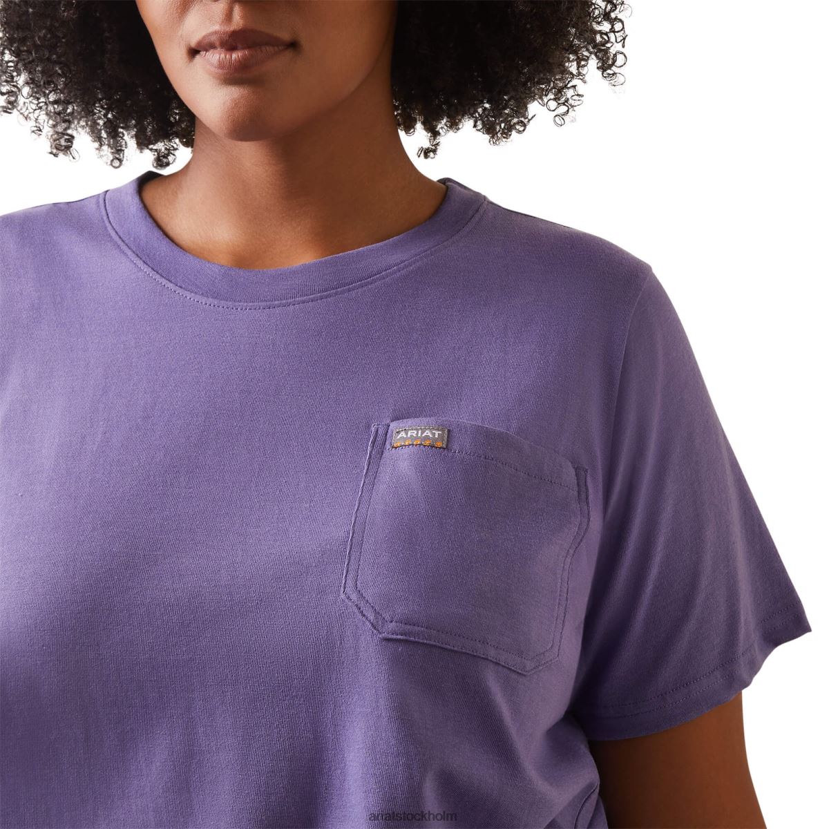 blast Ariat armeringsjärn, bomullsstark grafisk t-shirt med grov hals korsikansk blå ljung kvinnor F04843077