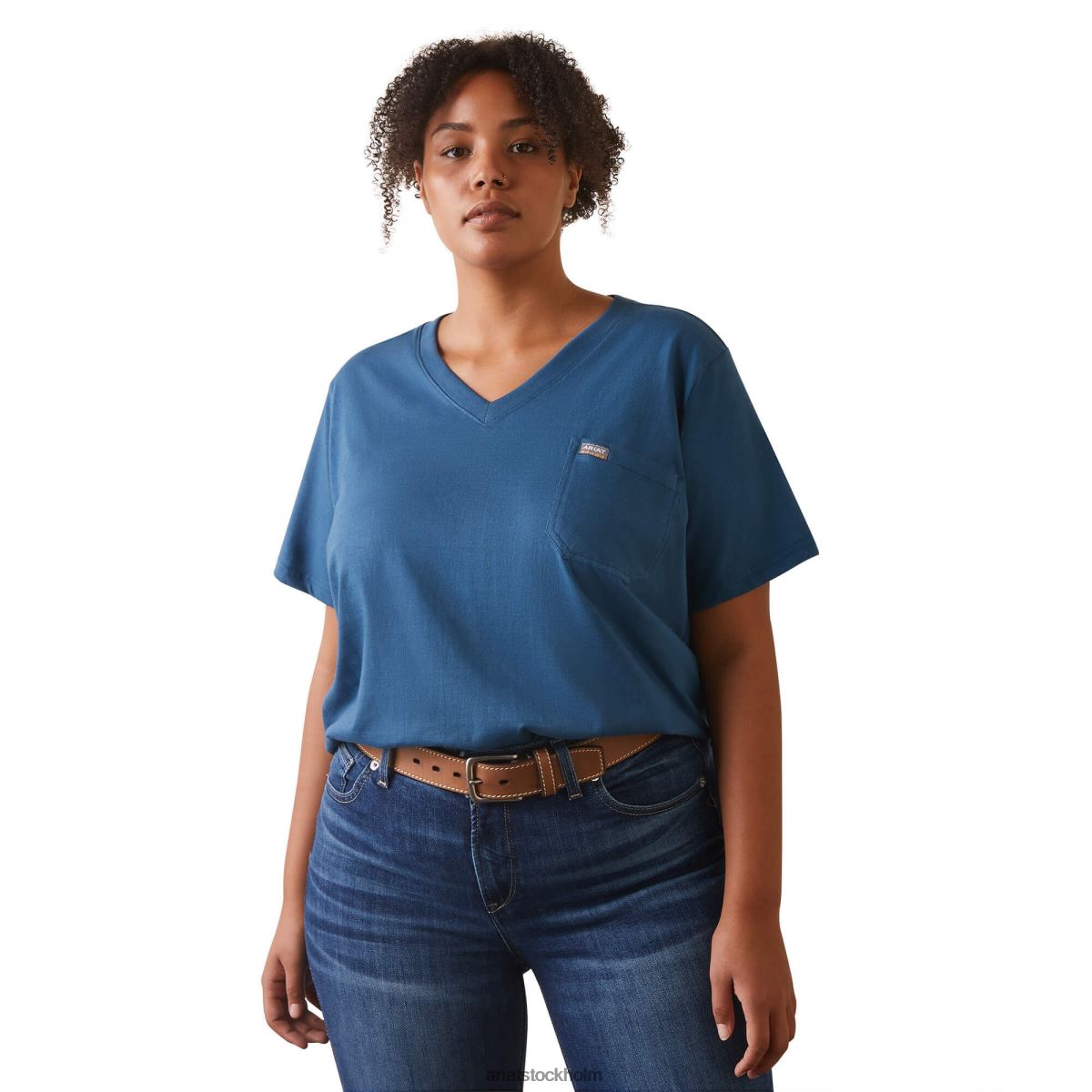 blast Ariat armeringsjärn cottonstrong amerikansk flagga graphc t-shirt nyckel largo kvinnor F04843123