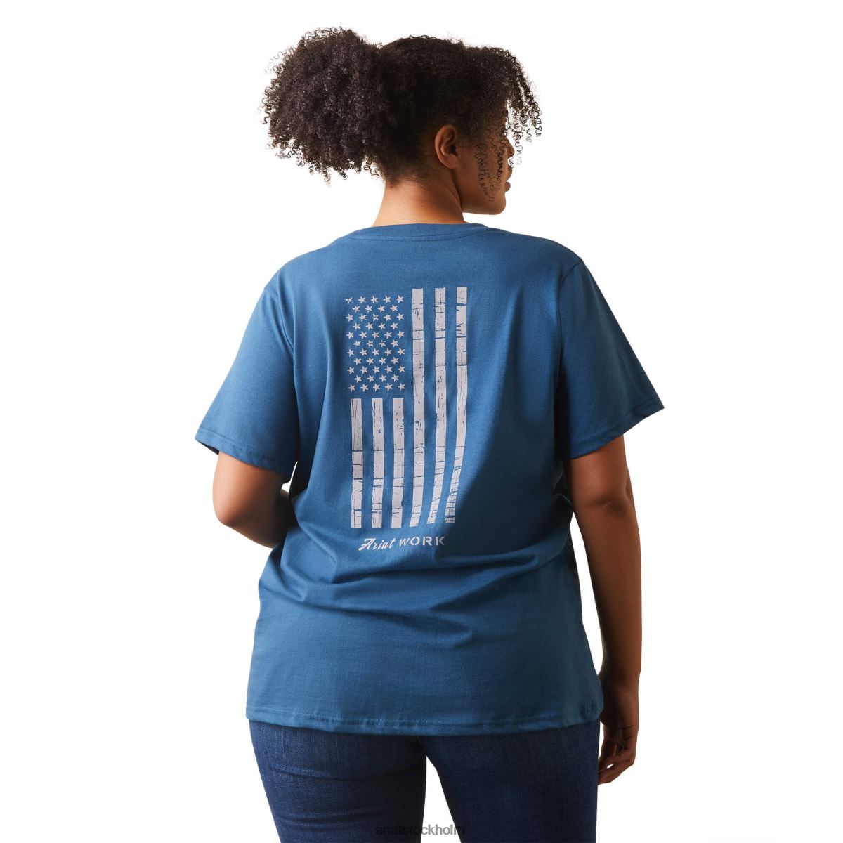 blast Ariat armeringsjärn cottonstrong amerikansk flagga graphc t-shirt nyckel largo kvinnor F04843123