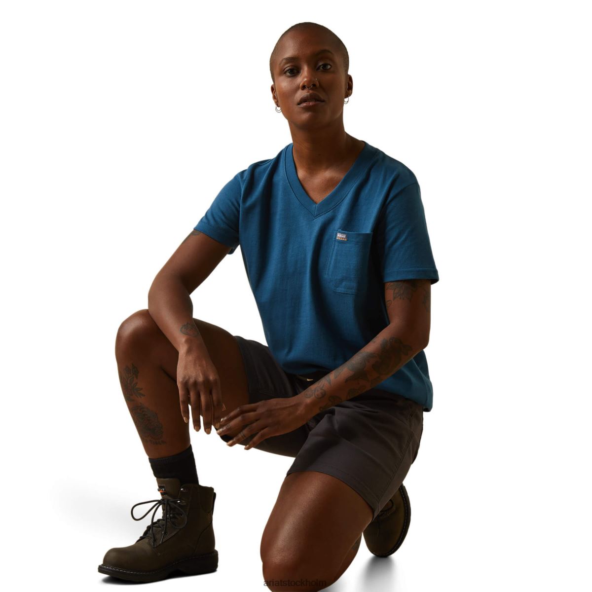 blast Ariat armeringsjärn cottonstrong amerikansk flagga graphc t-shirt nyckel largo kvinnor F04843123