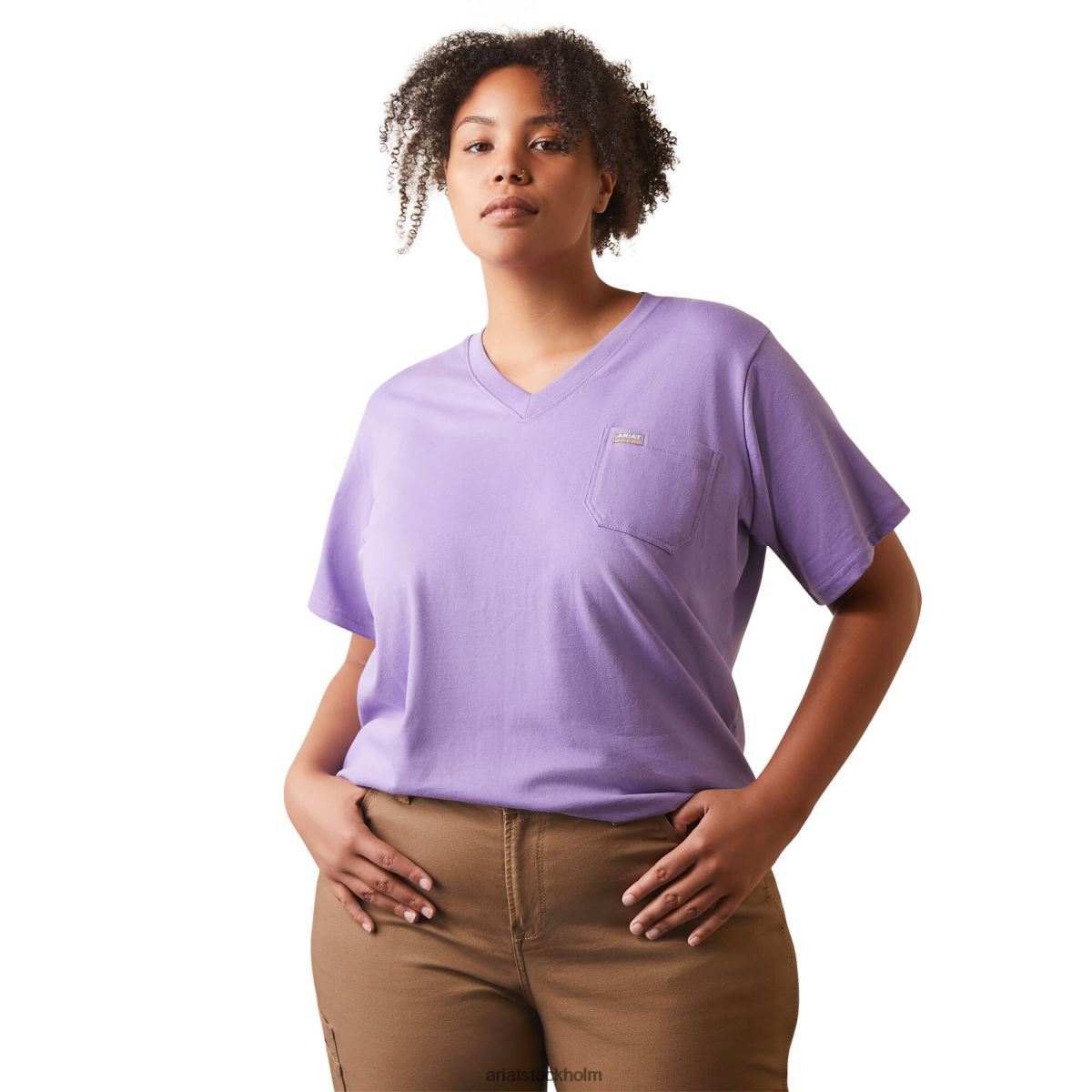 blast Ariat armeringsjärn cottonstrong amerikansk flagga graphc t-shirt paisley lila kvinnor F04843149