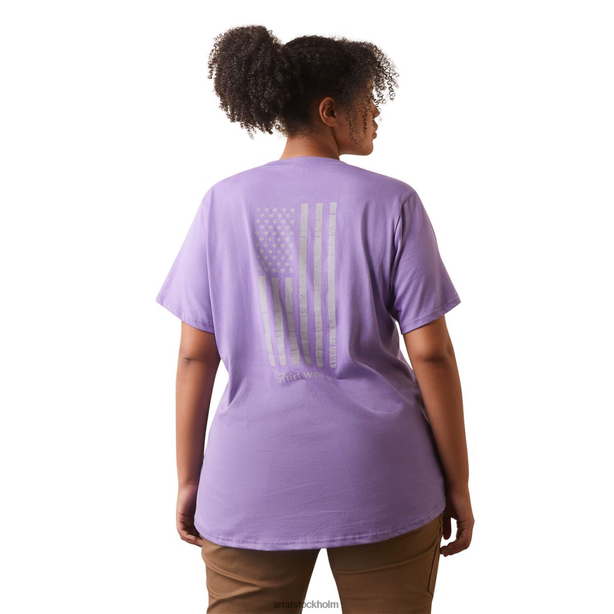 blast Ariat armeringsjärn cottonstrong amerikansk flagga graphc t-shirt paisley lila kvinnor F04843149