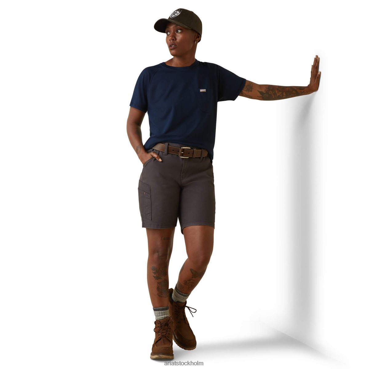 blast Ariat armeringsjärn heat fighter t-shirt marin/skymning kvinnor F04842971