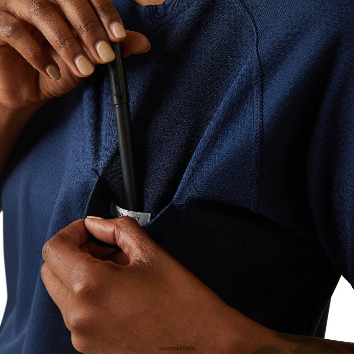 blast Ariat armeringsjärn heat fighter t-shirt marin/skymning kvinnor F04842971