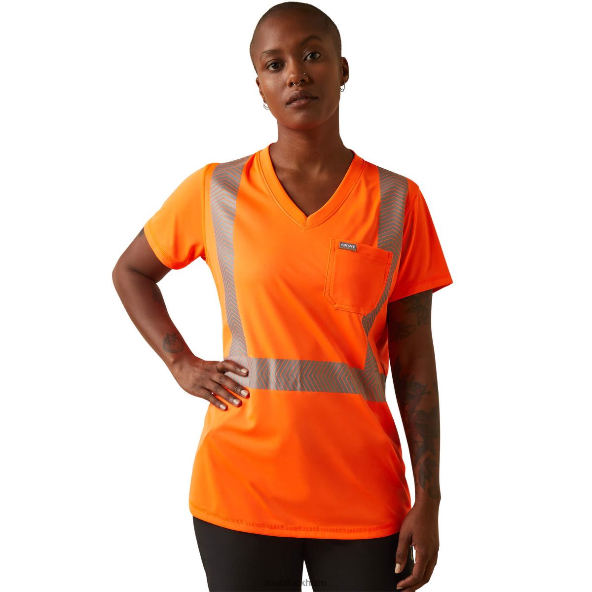 blast Ariat armeringsjärn hi-vis ansi t-shirt hej vis orange kvinnor F04843161