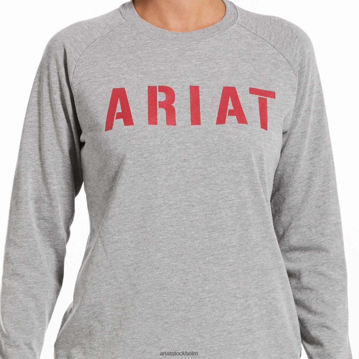 blast Ariat armeringsjärn t-shirt av bomullsstark block gråmelerad kvinnor F04843109