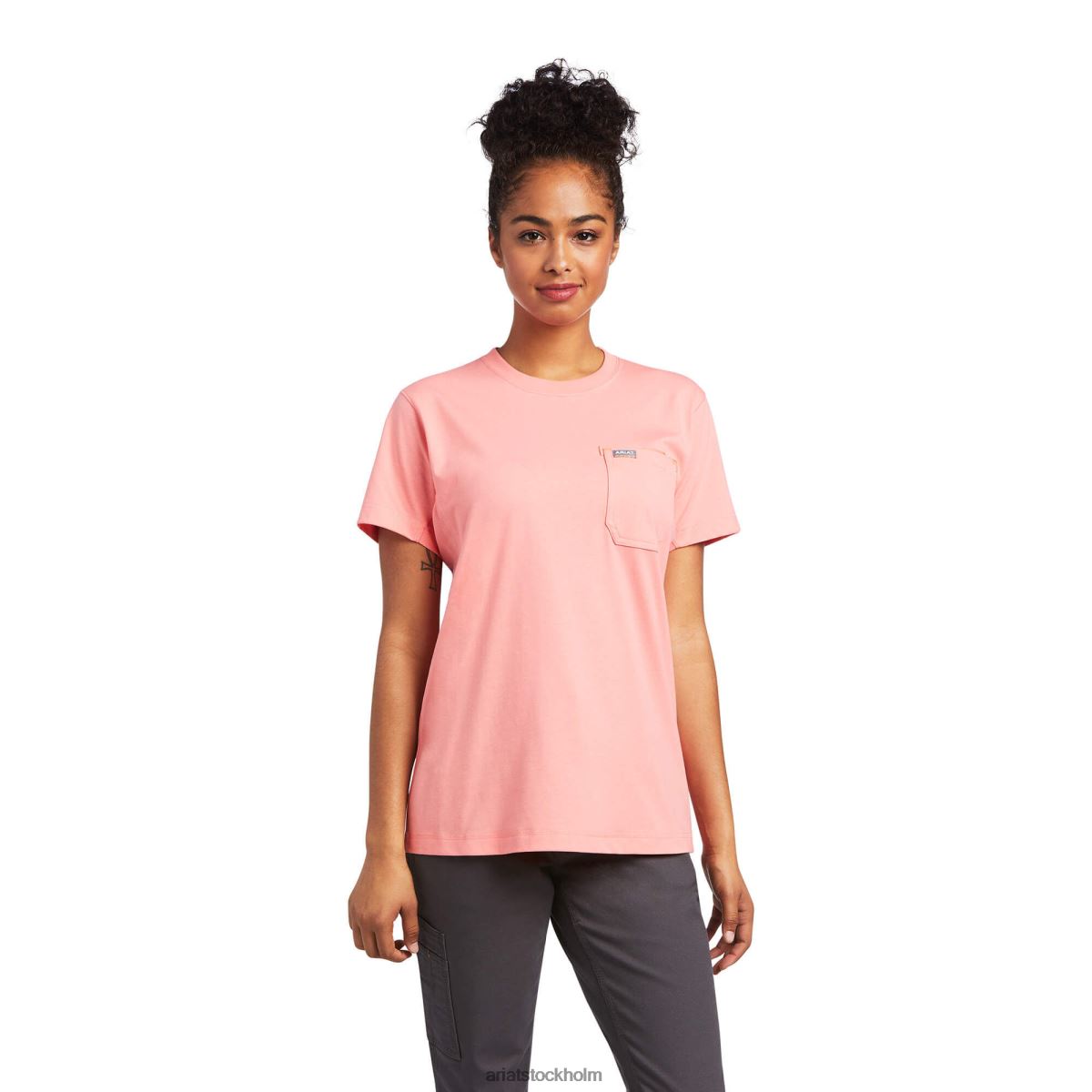 blast Ariat armeringsjärn workman fras t-shirt sommar melon kvinnor F04843035