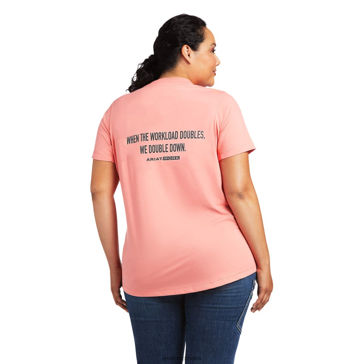 blast Ariat armeringsjärn workman fras t-shirt sommar melon kvinnor F04843035