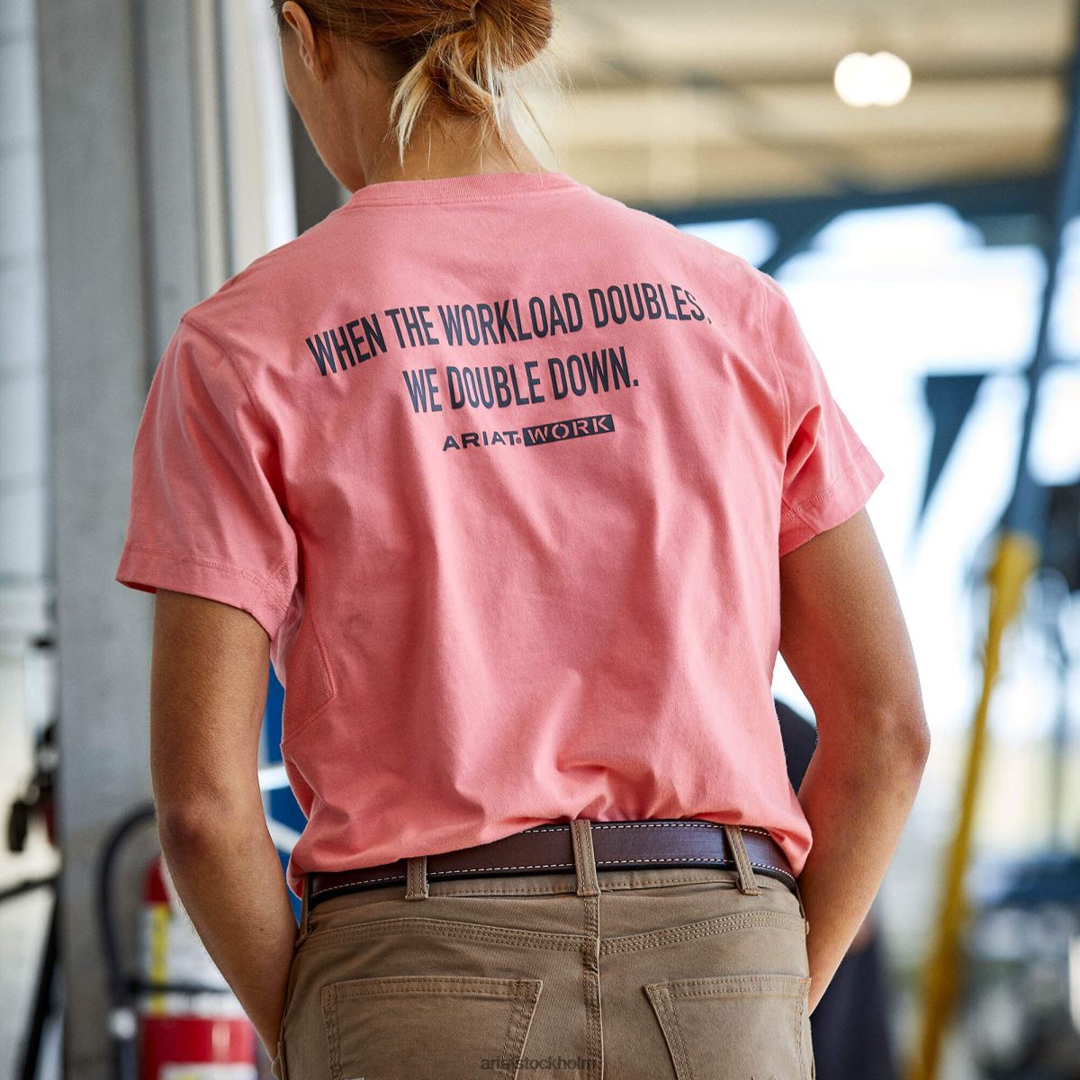 blast Ariat armeringsjärn workman fras t-shirt sommar melon kvinnor F04843035