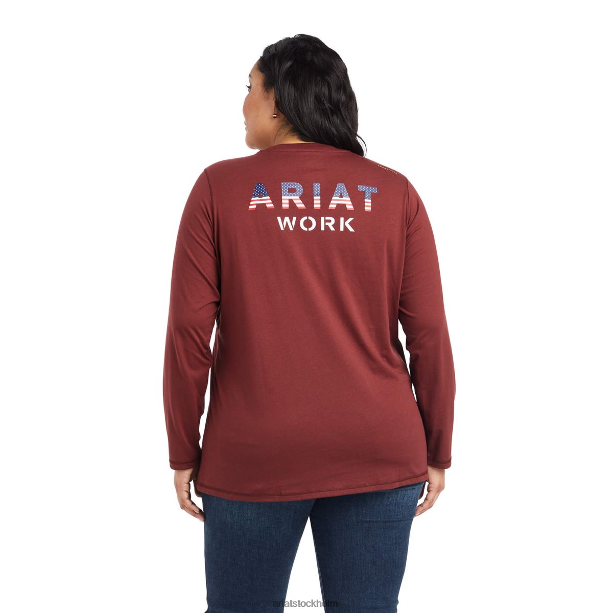 blast Ariat armeringsjärn workman usa logotyp t-shirt hamn kvinnor F04843237
