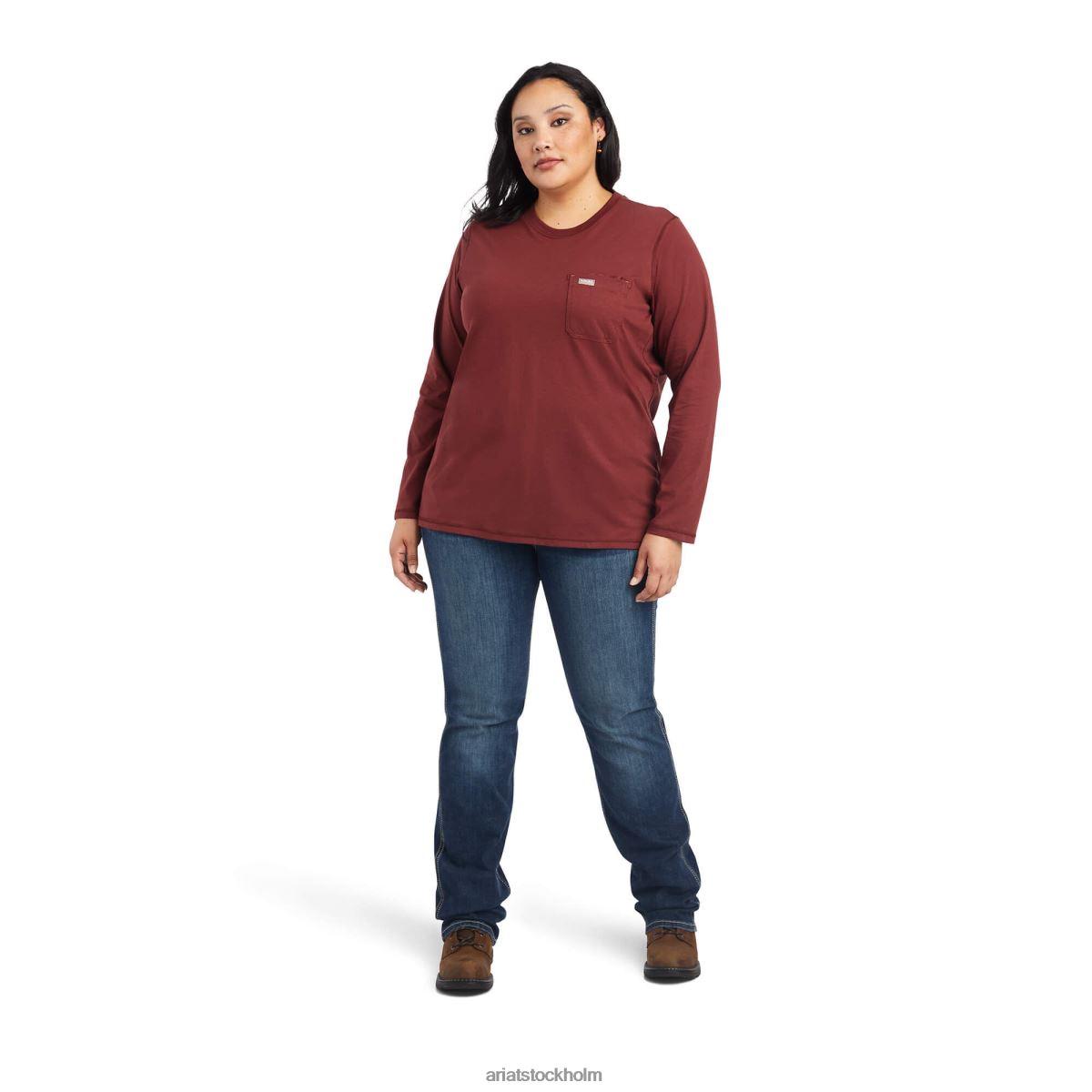 blast Ariat armeringsjärn workman usa logotyp t-shirt hamn kvinnor F04843237