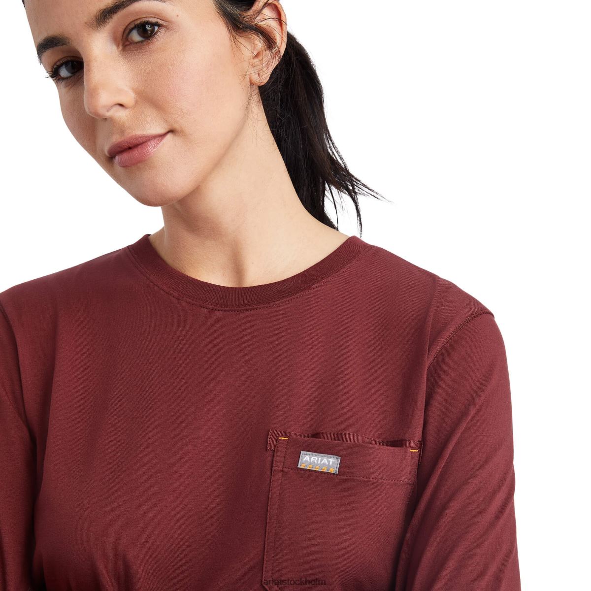 blast Ariat armeringsjärn workman usa logotyp t-shirt hamn kvinnor F04843237