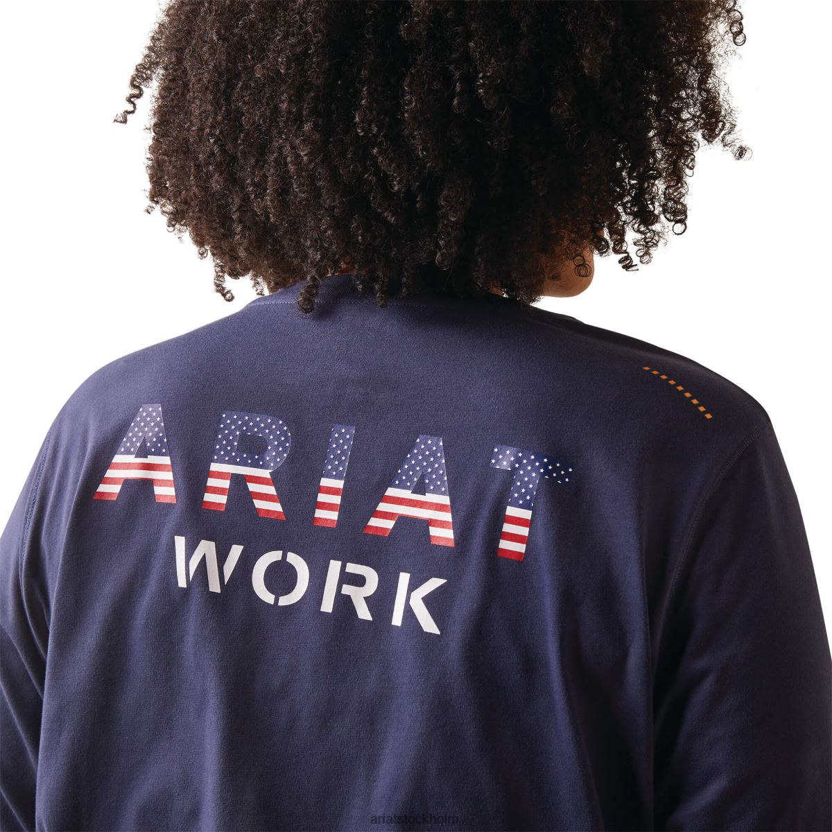 blast Ariat armeringsjärn workman usa logotyp t-shirt humör indigo kvinnor F04843258