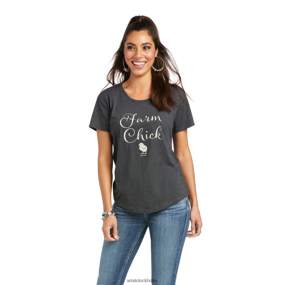 blast Ariat farm chick t-shirt kolljung kvinnor F04842916