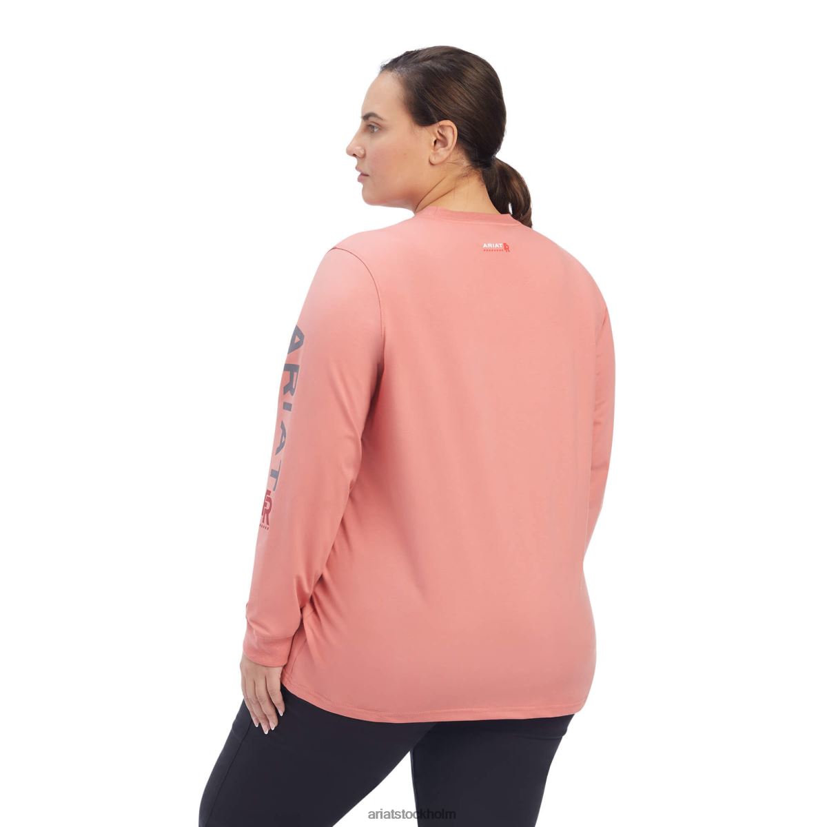 blast Ariat fr stretch logotyp t-shirt bleka ros kvinnor F04843074