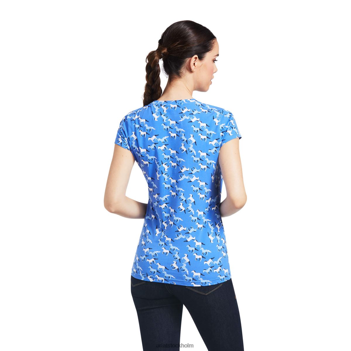 blast Ariat galopp t-shirt reykjavik blå kvinnor F04843120