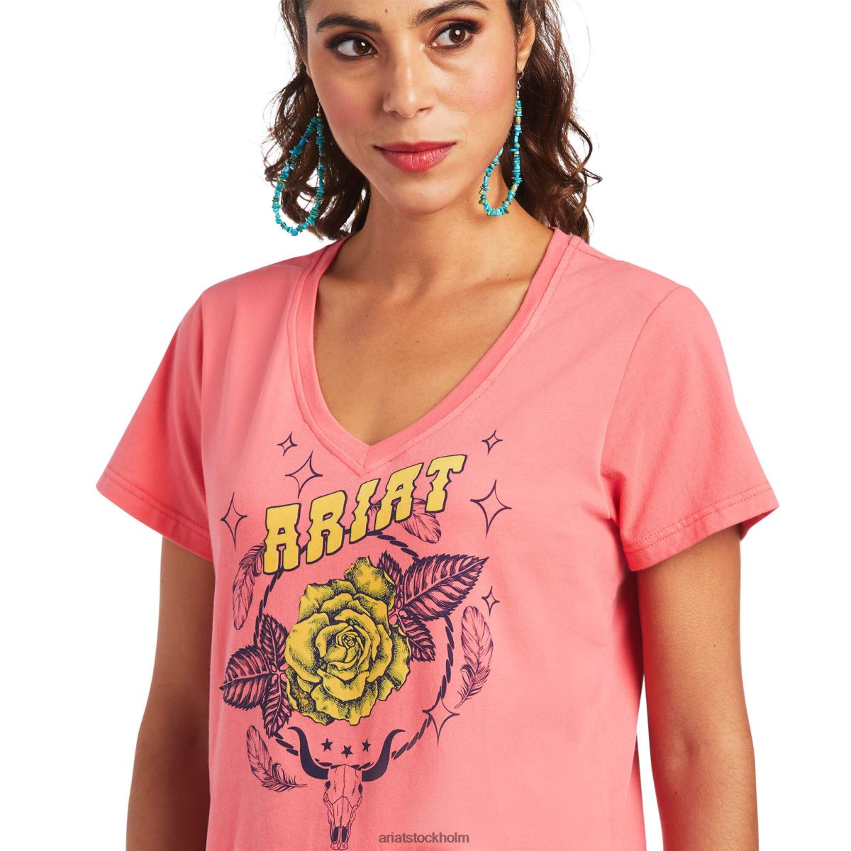 blast Ariat grön maskin t-shirt korallparadis kvinnor F04843251