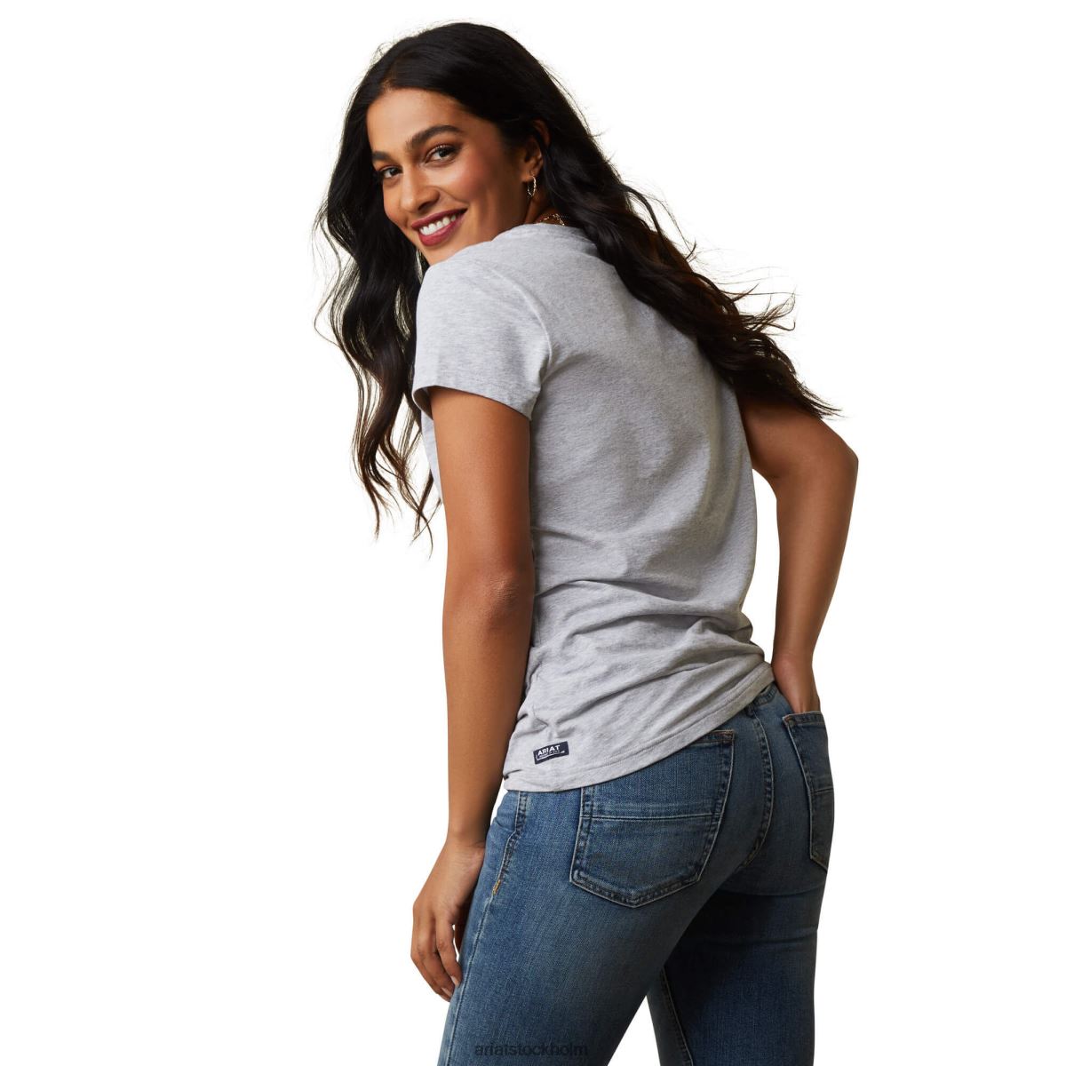 blast Ariat harmoni t-shirt gråmelerad kvinnor F04842921