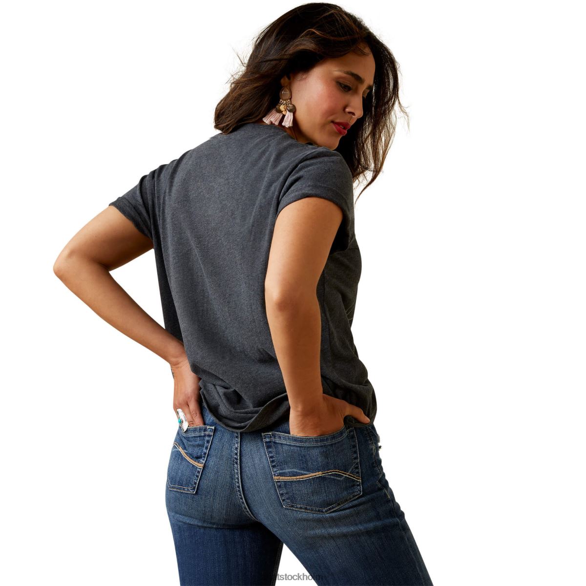 blast Ariat hula girl western aloha t-shirt skifferljung kvinnor F04843247