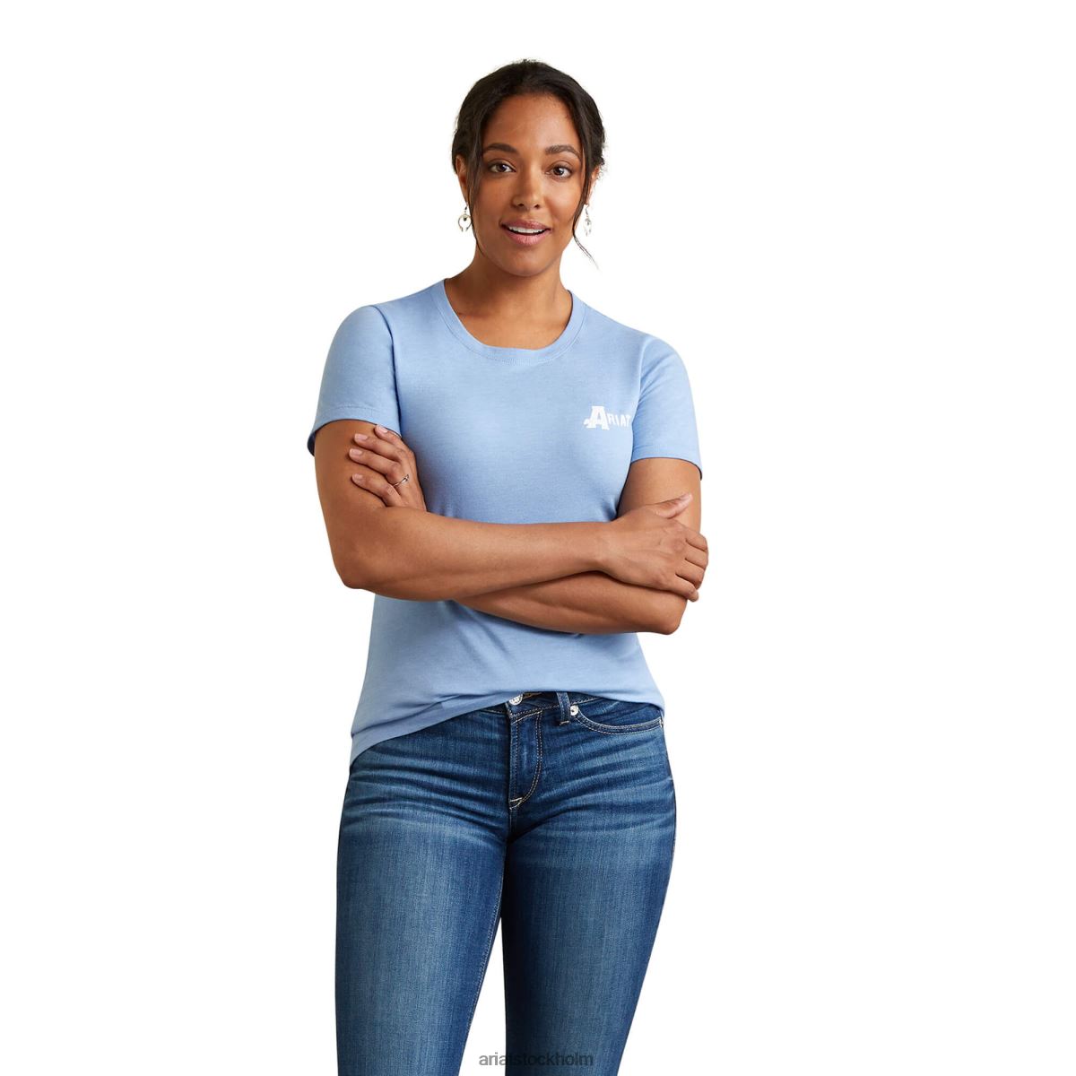 blast Ariat ökenflagga t-shirt havsblå ljung kvinnor F04842961