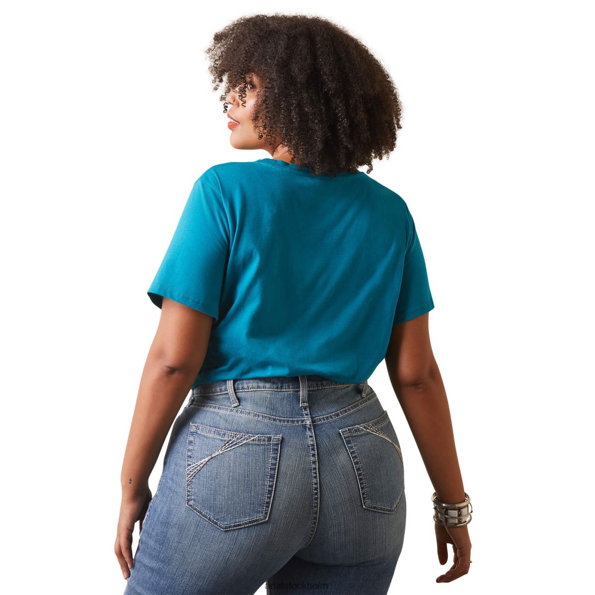 blast Ariat äkta boot kickin\' logotyp t-shirt exotisk plym kvinnor F04842889