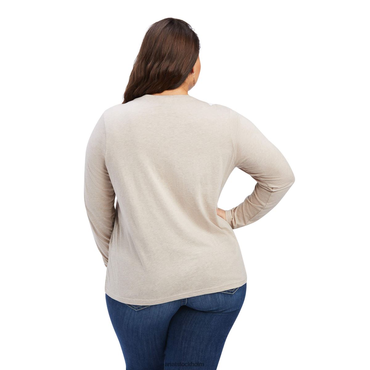 blast Ariat äkta bröstlogotyp avslappnad t-shirt havregrynsljung kvinnor F04842979
