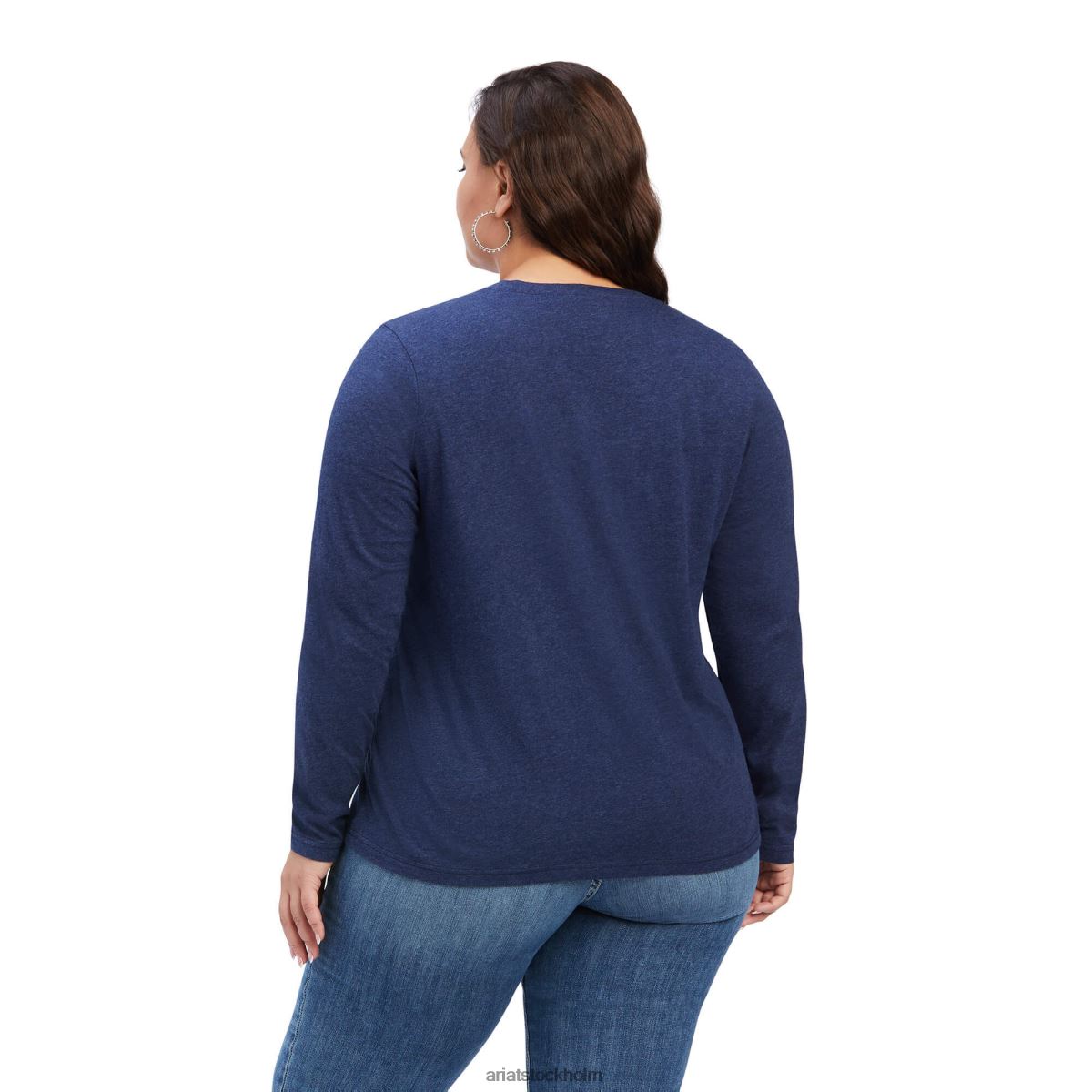 blast Ariat äkta bröstlogotyp avslappnad t-shirt marin ljung kvinnor F04842991