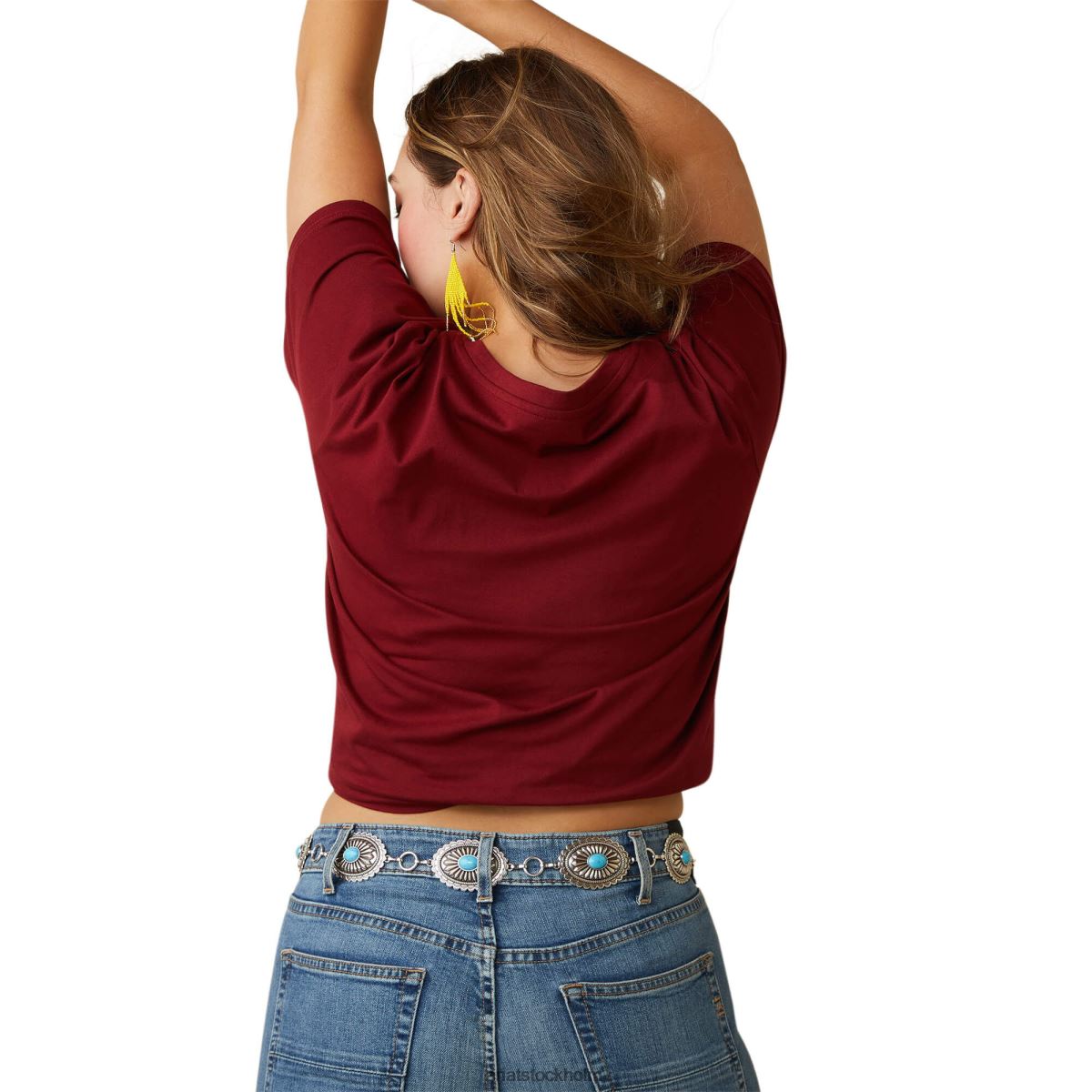 blast Ariat äkta daisy steer tee granatäpple kvinnor F04842814