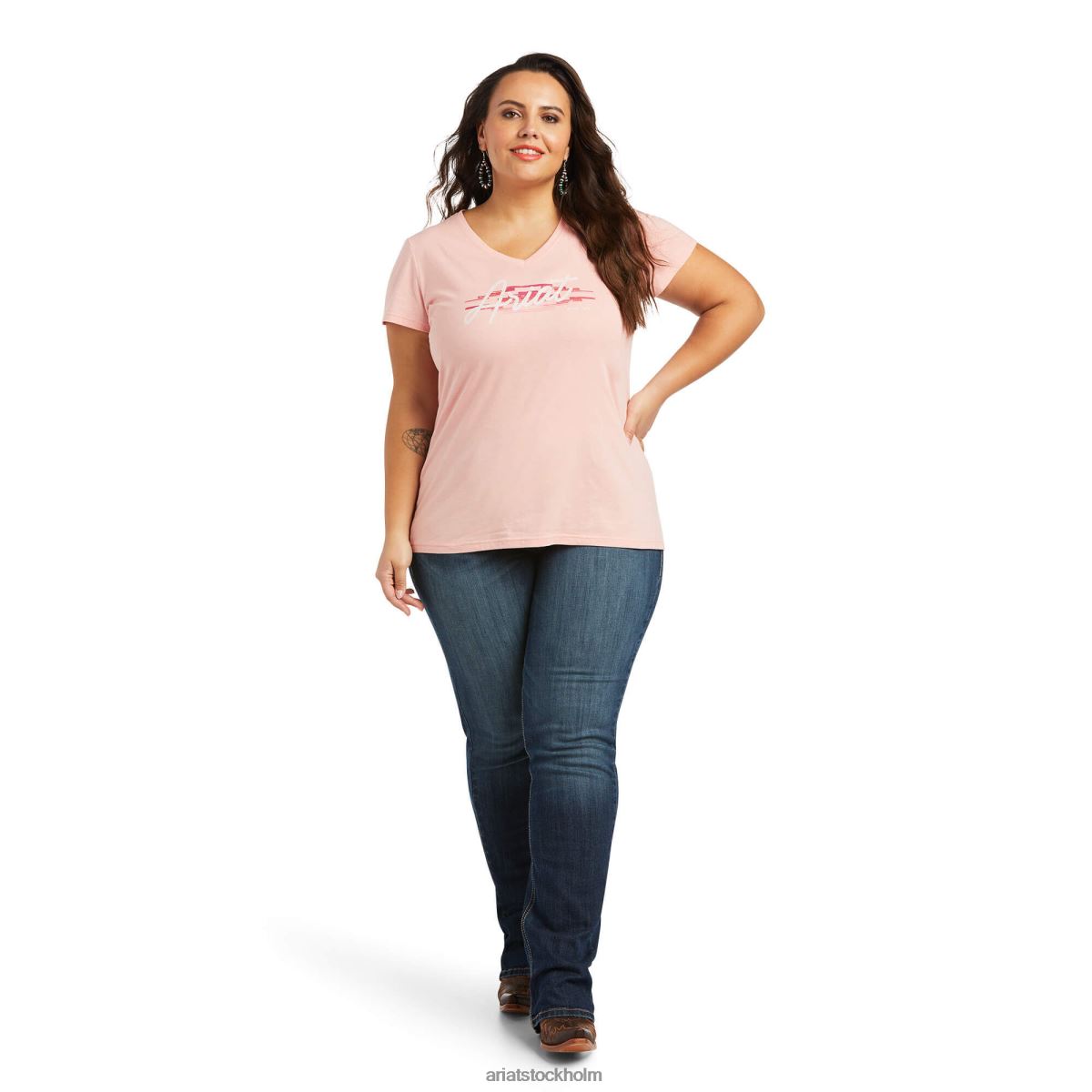 blast Ariat äkta logotyp t-shirt med klassisk passform kvartsrosa kvinnor F04842942