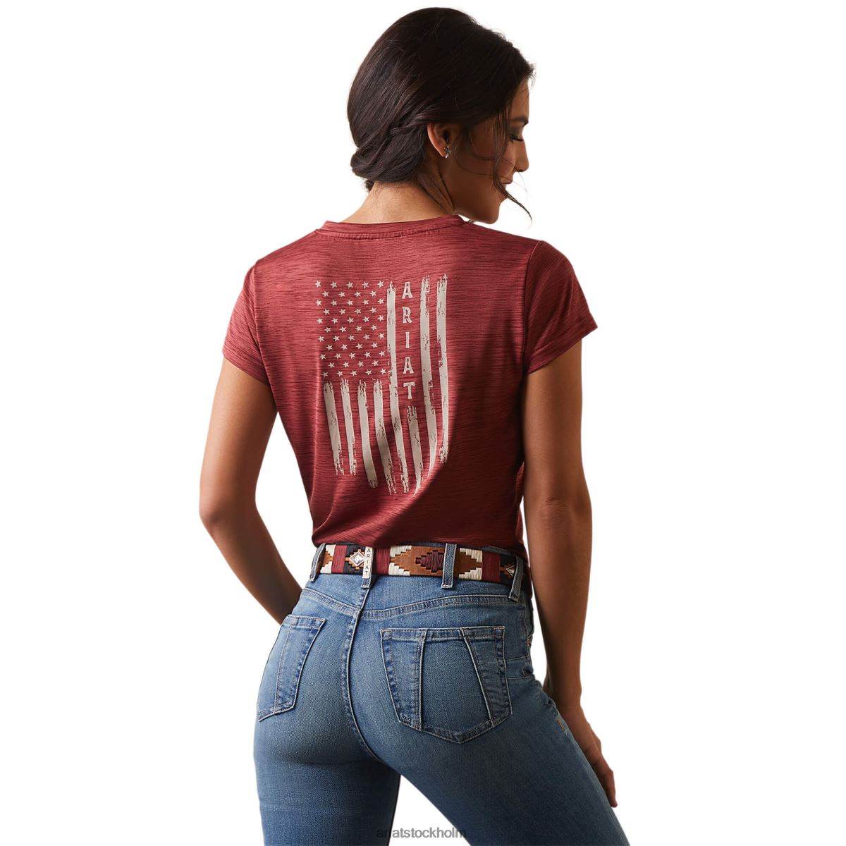 blast Ariat laguna patriot t-shirt granatäpple kvinnor F04842790
