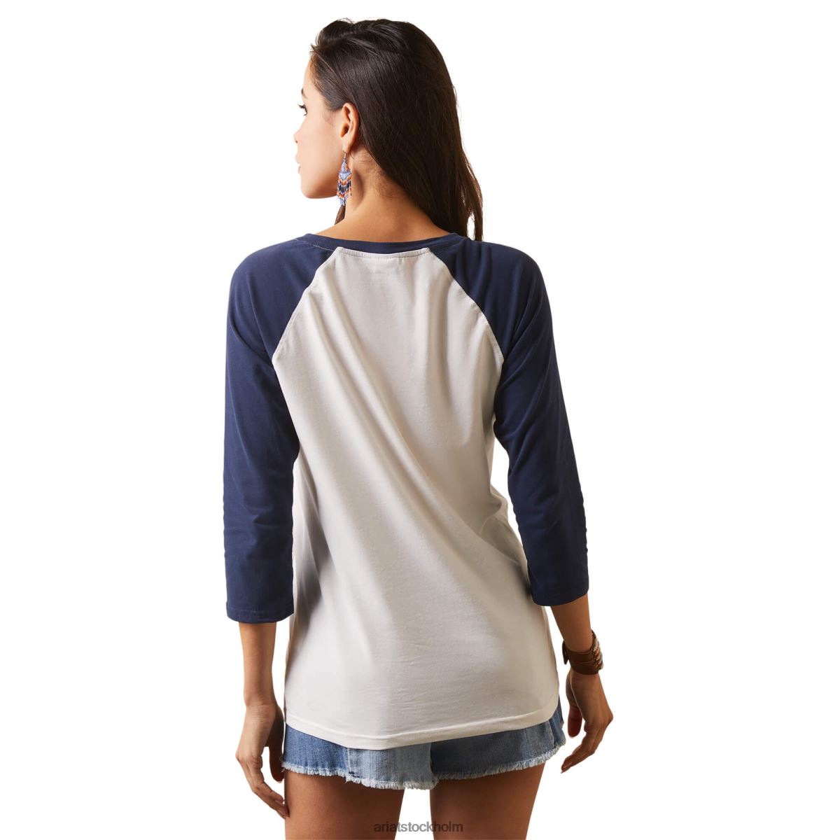 blast Ariat målade drömmar t-shirt kokosmjölk/marinblå kvinnor F04842779