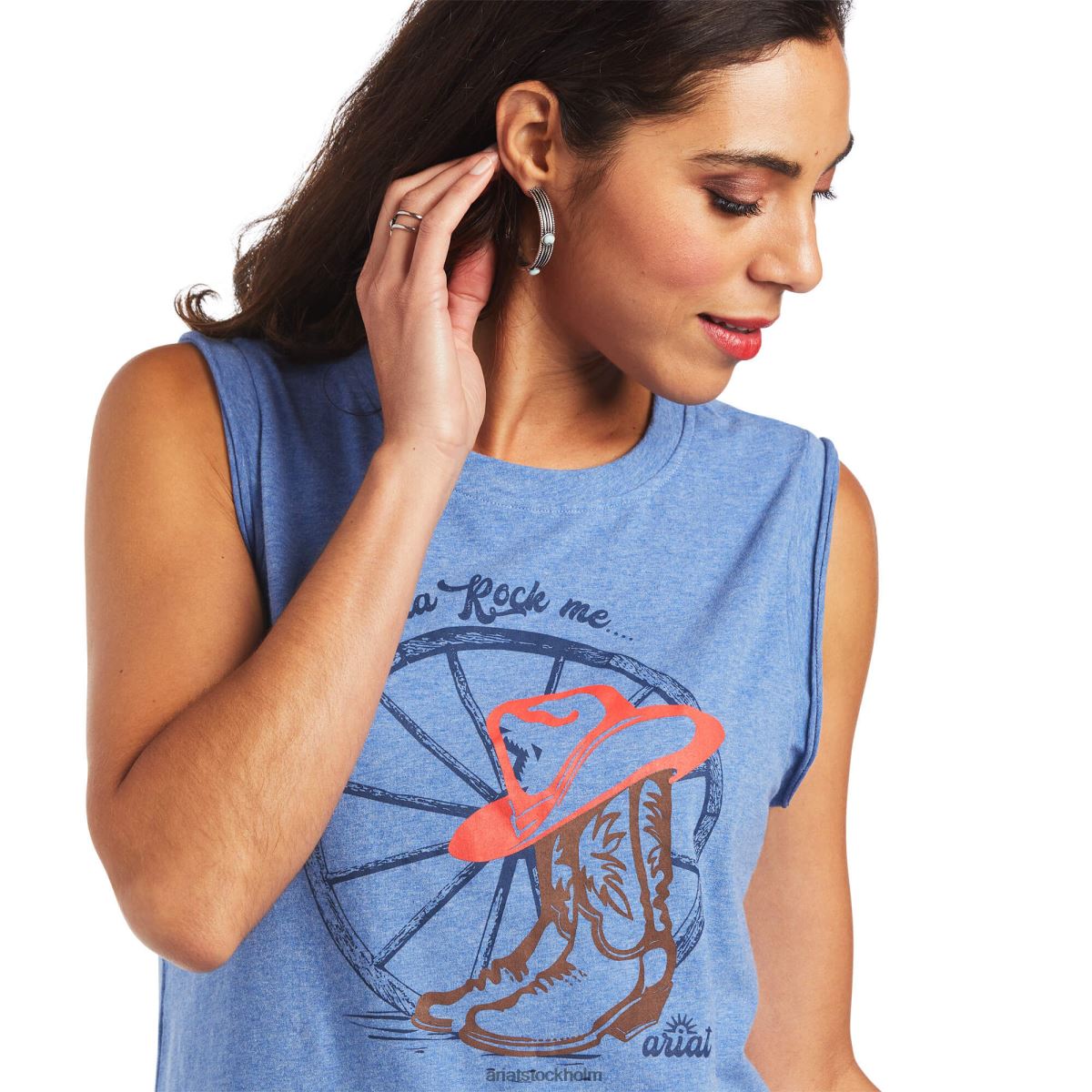 blast Ariat mamma t-shirt reykjavik blå kvinnor F04843193